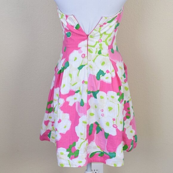 Lilly Pulitzer Pink it Can Be Arranged Blossom Strapless Dress - 2 - Picture 5 of 8